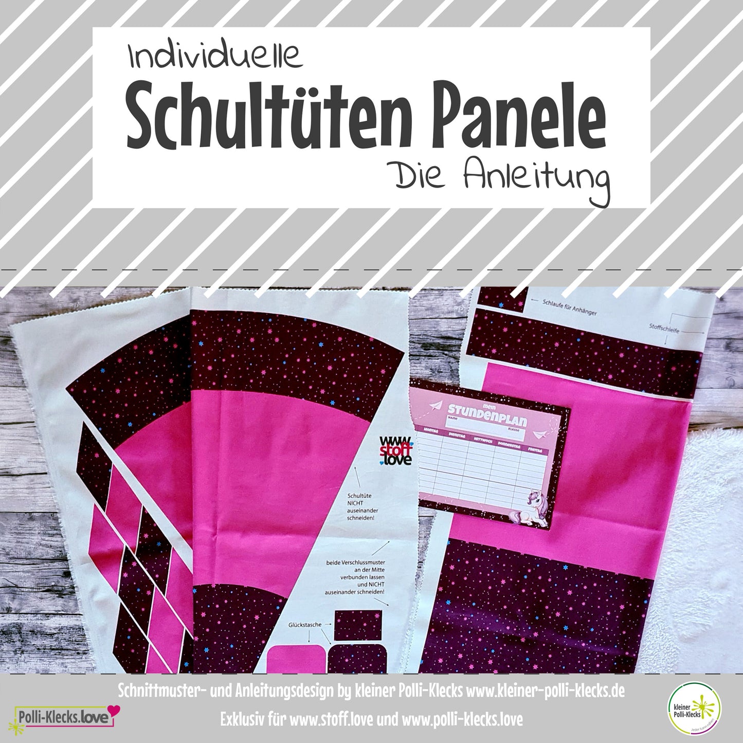 Made by Glückskäfer - Baumwoll - Popeline Panel für eine Schultüte